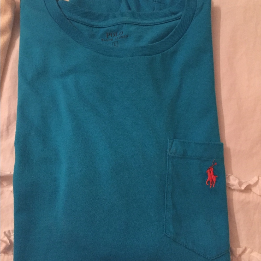 Blue polo pocket t shirt